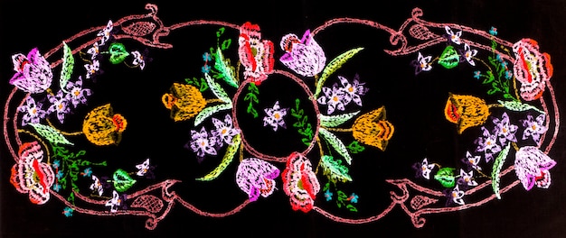 detale haftu na tkaninie